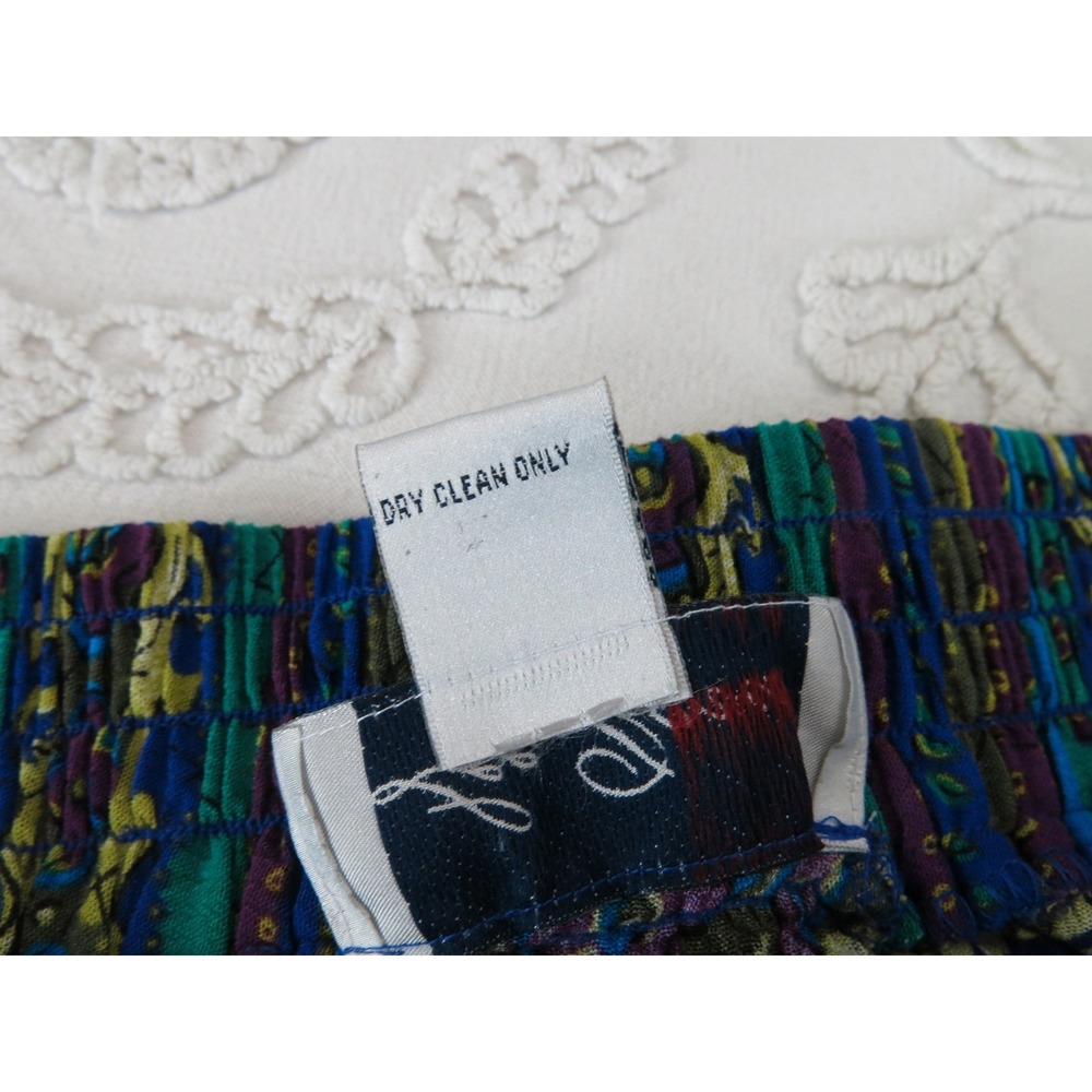 Vintage 90s Lee David Collection Large Rayon Maxi Skirt Floral Stripe Large NWT - Picture 4 of 7